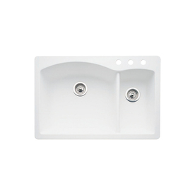 BLANCO Diamond White Double-Basin Drop-In or Undermount Kitchen Sink