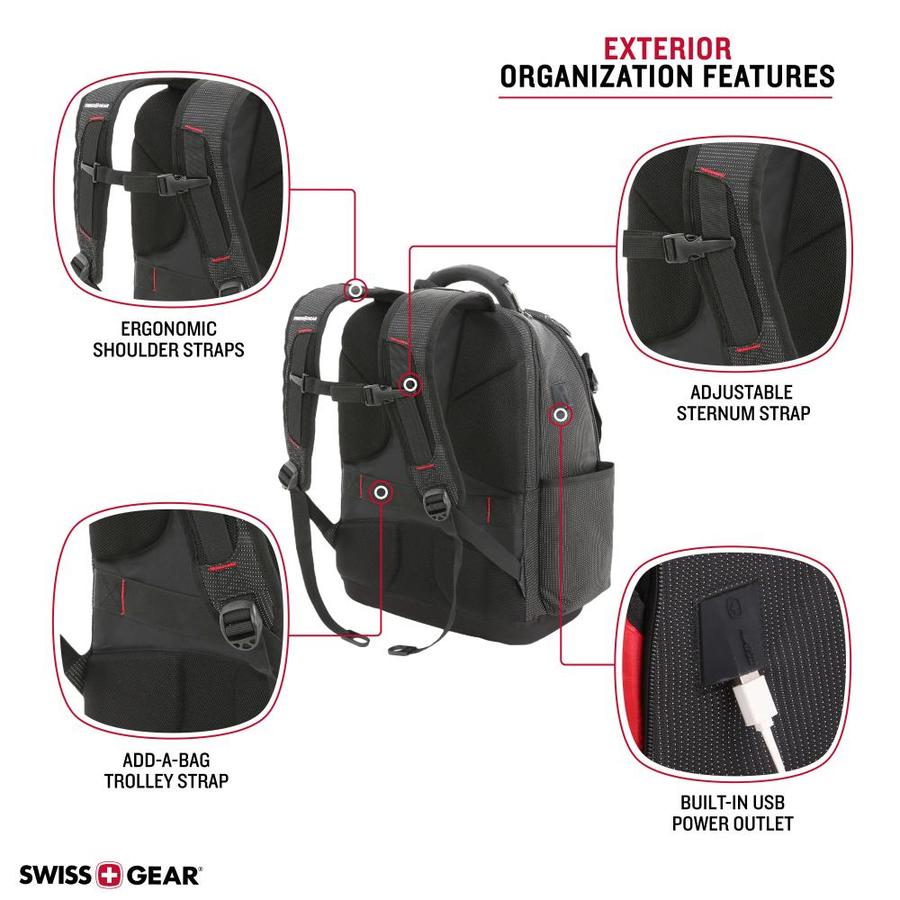 swiss gear backpack with luggage strap