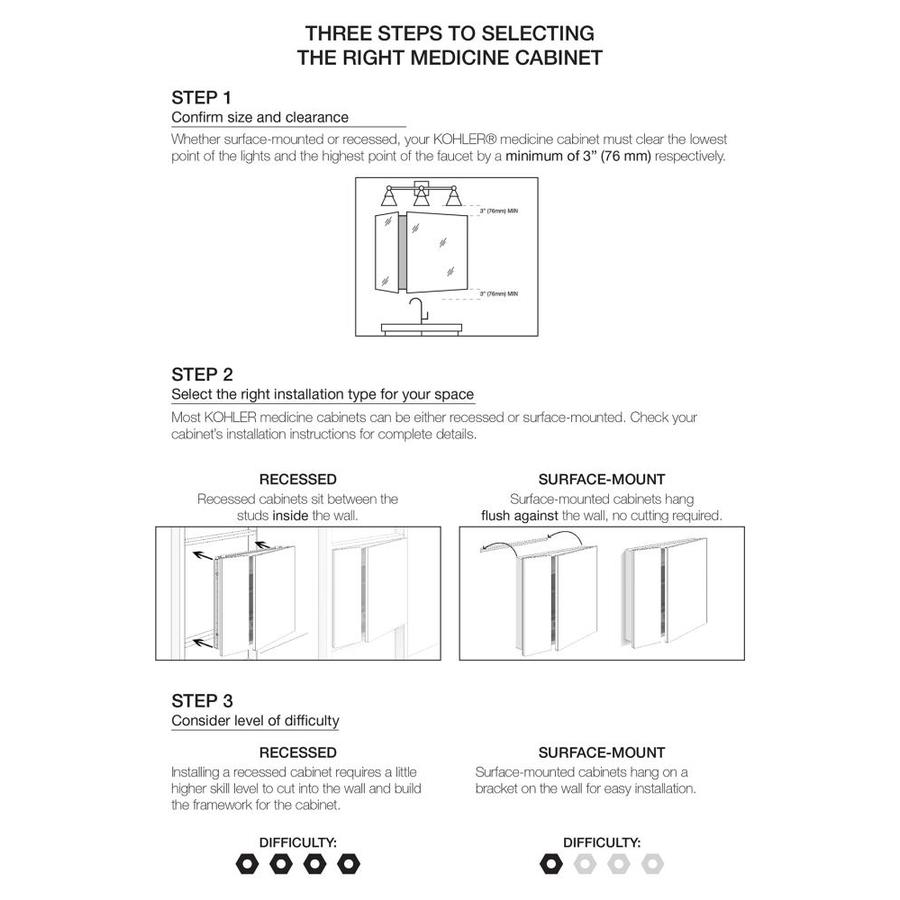 Kohler 15 In X 26 In Rectangle Surface Recessed Mirrored Medicine Cabinet In The Medicine Cabinets Department At Lowes Com