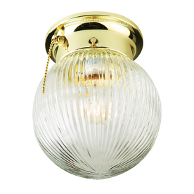 Portfolio 5-3/4-in Polished Brass Ceiling Flush Mount