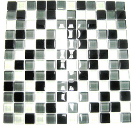 American Olean 12-in x 12-in Delfino Glass Black Magic Glass Wall Tile DG2211HC1P