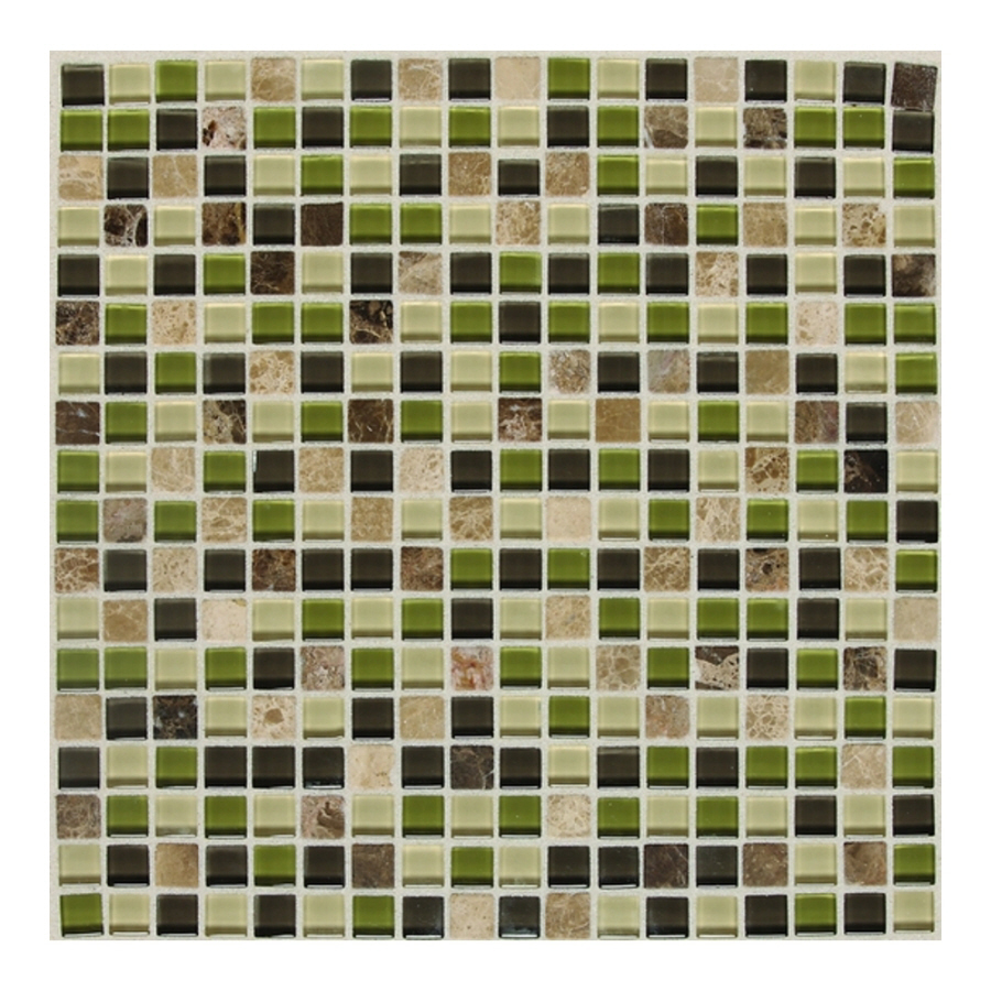 American Olean Legacy Glass Jungle Blend Mosaic Square Indoor American Olean Legacy Glass Jungle Blend Mosaic Square Indoor Outdoor Wall Tile Common 12 In X Actual 11 87