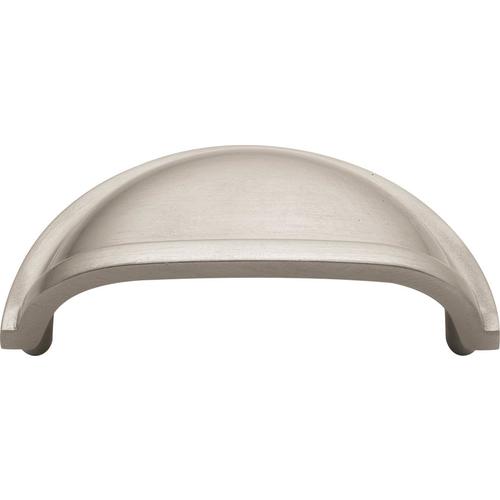 Zoomed: Hickory Hardware 3" Satin Nickel Power and Beauty Cup Cabinet Pull
