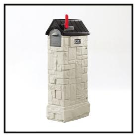UPC 733538531707 product image for Step2 15-1/4-in x 53-3/8-in Plastic Stone Gray/Black Lockable Post Mount Mailbox | upcitemdb.com