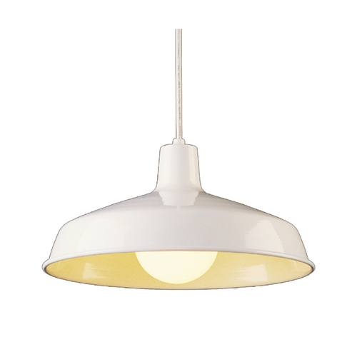 Zoomed: Portfolio 1-Light White Pendant Light