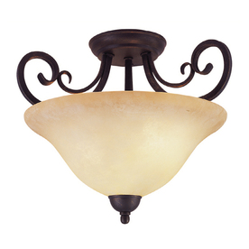 UPC 736916218481 product image for Bel Air Lighting 14.25-in W Antique Bronze Alabaster Glass Semi-Flush Mount Ligh | upcitemdb.com