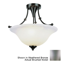 UPC 736916240833 product image for Bel Air Lighting 18-in W Brushed Nickel Alabaster Glass Semi-Flush Mount Light | upcitemdb.com