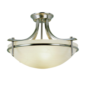 UPC 736916528900 product image for Portfolio 24-in W Brushed Nickel Marbleized Semi-Flush Mount Light | upcitemdb.com