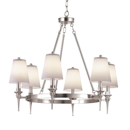 Zoomed: Portfolio 6-Bulb Chrome Chandelier