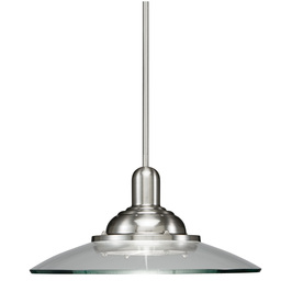 allen + roth 18-1/2-in W Galileo Brushed Nickel Pendant Light with Clear Shade