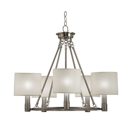 Zoomed: Portfolio 5-Light Nickel Casual Chandelier