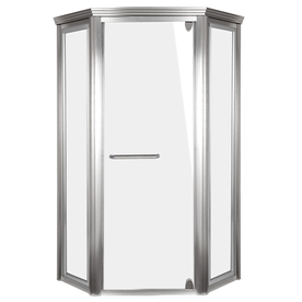 UPC 739348003052 product image for Aqua Glass 42-in W x 72-in H Brushed Nickel Neo-Angle Shower Door | upcitemdb.com