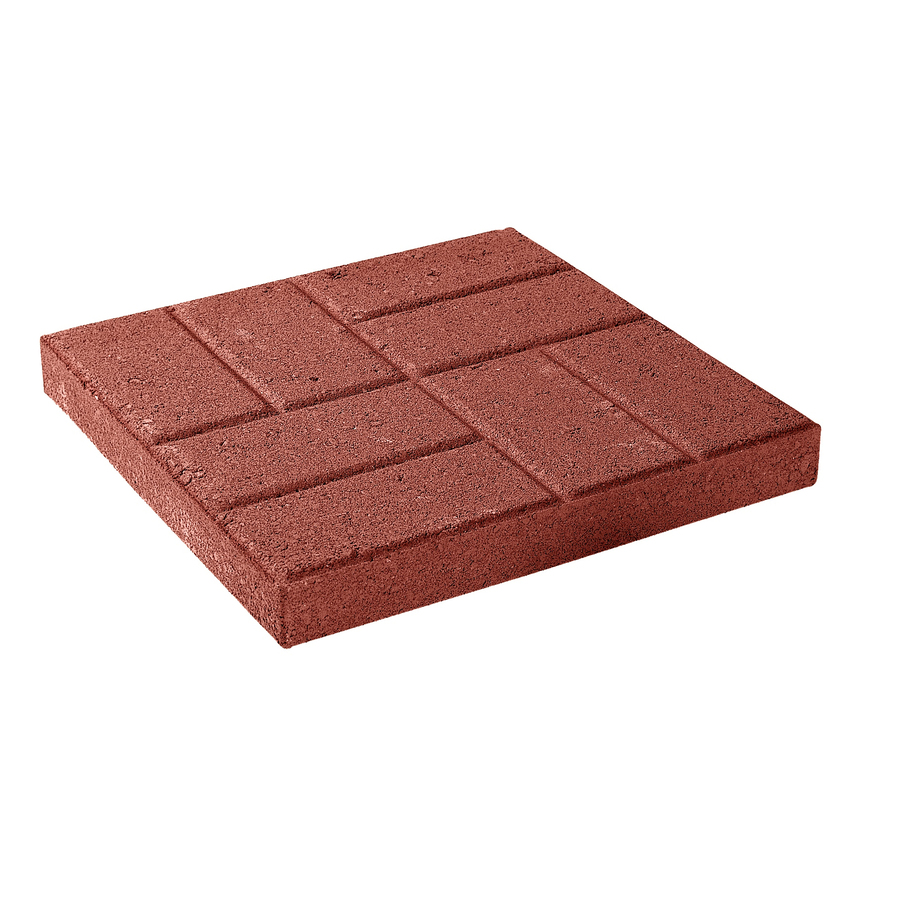 Red Brickface Concrete Patio Stone Common 16 In X 16 In Actual