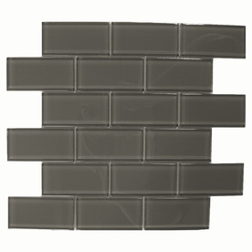 American Olean 12-in x 12-in Charcoal Glass Wall Tile DG7124BJHC1P
