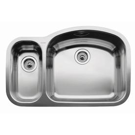 Sinks Kitchen Sinks BLANCO Wave Stainless Steel Double-Basin Stainless ...