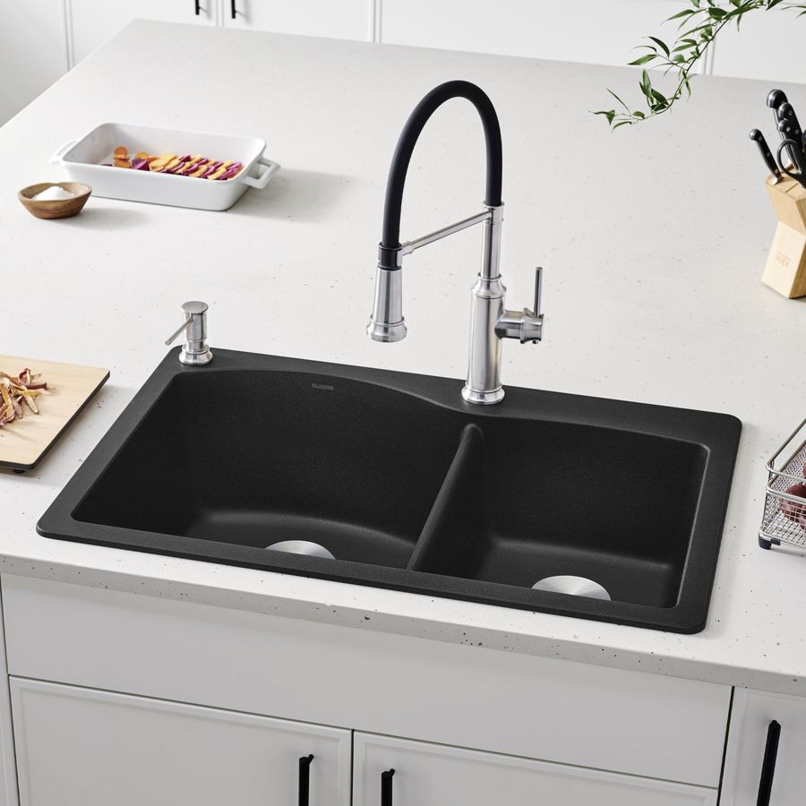 ... blanco diamond double basin drop in or undermount granite kitchen sink