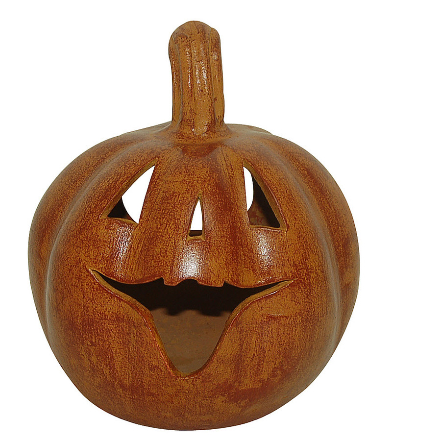 large outdoor ceramic jack o lantern