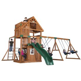 UPC 752113542631 product image for Backyard Discovery Wanderer All Cedar Expandable Residential Wood Playset with S | upcitemdb.com