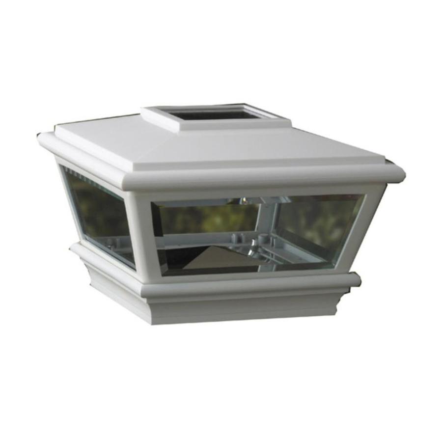 Maine Ornamental White Glass and Plastic Solar Post Cap Light (Common 4 in x 4 in; Actual 3 3/4 in x 3 3/4 in)