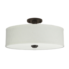 Good Earth Lighting 19-in W Valencia Dark Bronze Fabric Semi-Flush Mount Light