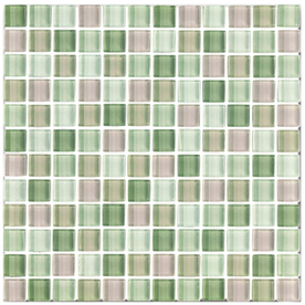 Interceramic 12-in x 12-in Shimmer Blends Garden Glass Wall Tile