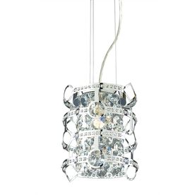Style Selections 8-in W Chrome Pendant Light with Textured Shade