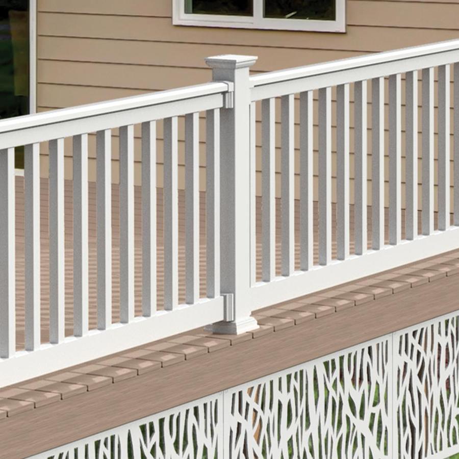 Freedom Lincoln 6 Ft X 3 In X 3 Ft White Pvc Deck Deck Rail Kit With Balusters 17 Piece And Assembly Required In The Deck Railing Department At Lowes Com