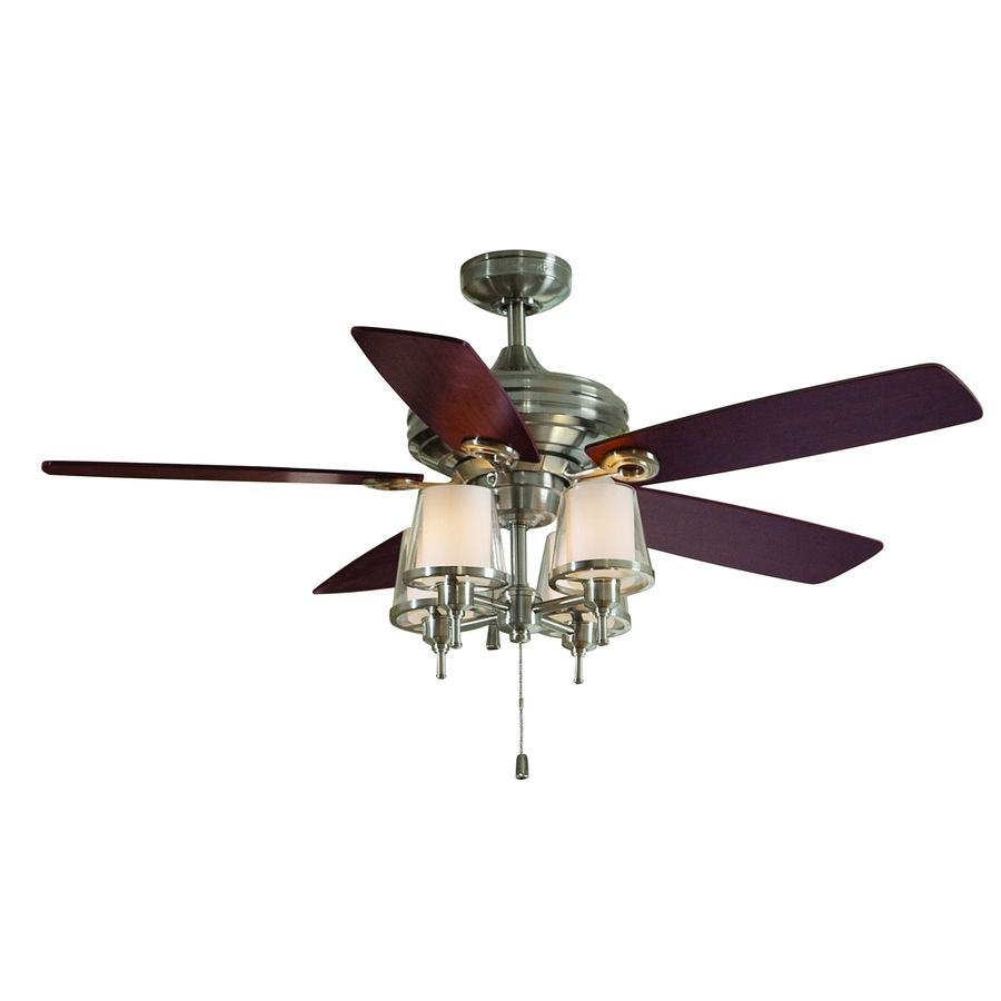 ... + roth 52-in Brushed Nickel Ceiling Fan with Light Kit at Lowes.com