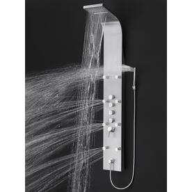 AKDY 63 Stainless Steel Thermostatic Rainfall Waterfall Style Multi-Function Shower Tower Panel Massage System w//Handheld Wand