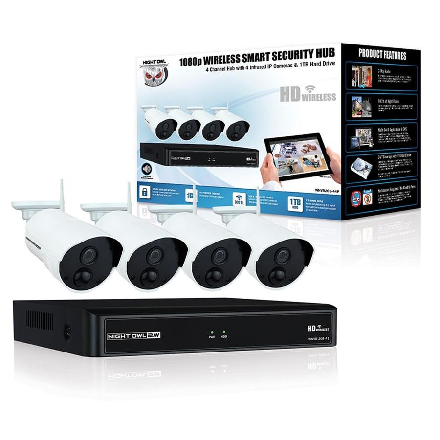Night Owl Plug In Wireless Outdoor Security Camera 4 Pack In The Security Cameras Department At Lowes Com