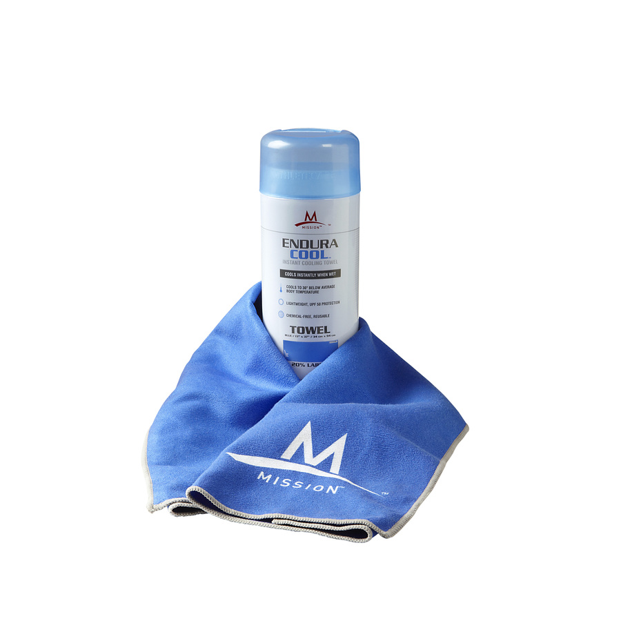 mission enduracool blue polyester cooling towel