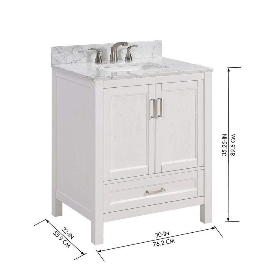 Durham 30 In White Oak Single Sink Bathroom Vanity With Carrara Natural Marble Top In The Bathroom Vanities With Tops Department At Lowes Com