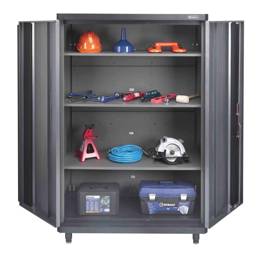 Kobalt 48 In W X 72 375 In H X 20 5 In D Steel Freestanding Or Wall Mounted Garage Cabinet In The Garage Cabinets Department At Lowes Com