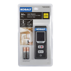 Kobalt Laser Distance Measurer 50ft with metric and SAE display and choice of top or bottom reference points