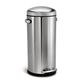 UPC 838810010397 product image for simplehuman 30 Liter(S) Fingerprint Proof Brushed Stainless Steel Retro Round St | upcitemdb.com