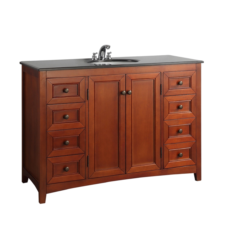 Yorkville Warm Cinnamon Brown Undermount Single Sink Bathroom Vanity 