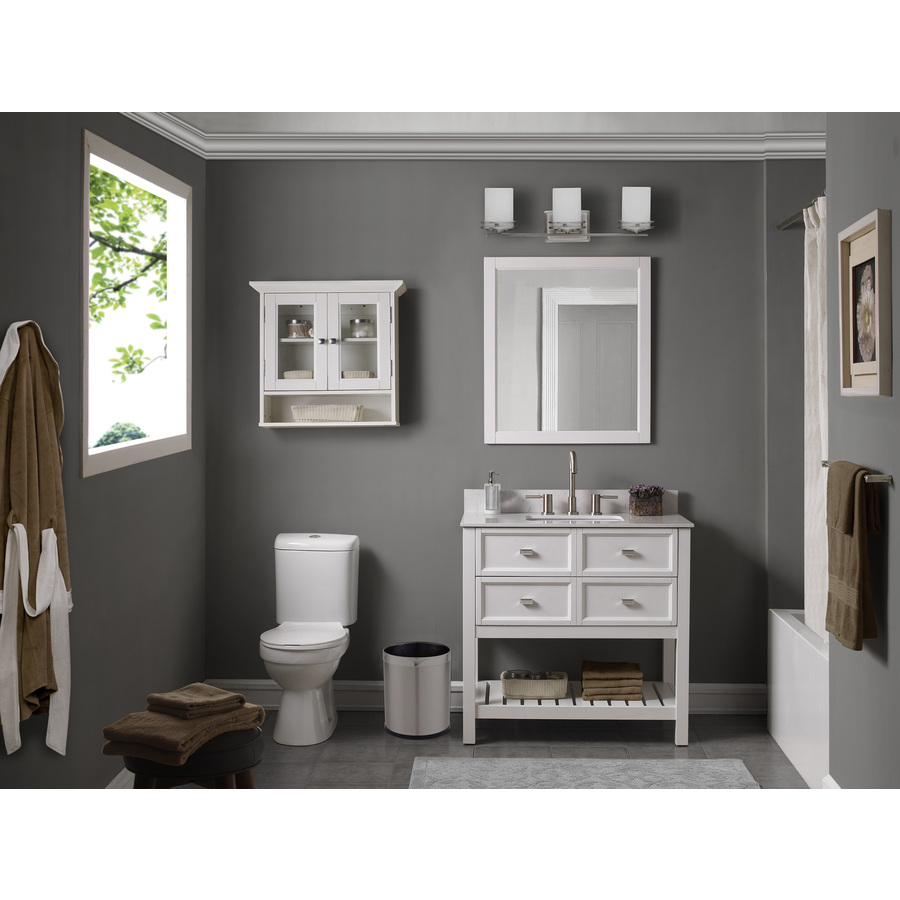 Style Selections Euro 19 In White Single Sink Bathroom Vanity With White Cultured Marble Top In The Bathroom Vanities With Tops Department At Lowes Com