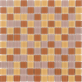 UPC 843336000340 product image for Elida Ceramica Gold/Bronze Multicolor Glass Mosaic Square Indoor/Outdoor Wall Ti | upcitemdb.com