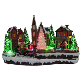  Christmas Village Scene with Rotating Christmas Tree at Lowes.com