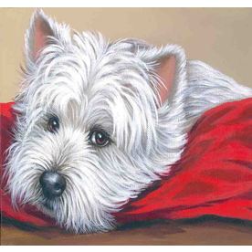 Precious Pet Paintings 18-in x 12.5-in West Highland Terrier Red Pillow Flag GF163