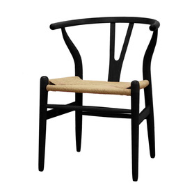 Baxton Studio Wishbone Chair: Black Wood Y Chair