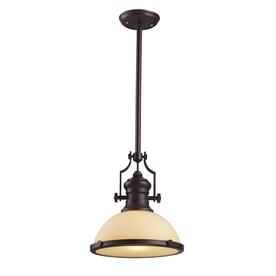 Westmore Lighting 13-in W Chadwick Oiled Bronze Pendant Light with Frosted Shade