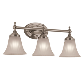 Shop Portfolio 3 Light Brushed Nickel Bathroom Vanity Portfolio 3 Light Brushed Nickel Bathroom Vanity Light