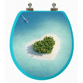 UPC 848726000023 product image for 3D Toilet Series Light Blue Wood Round Toilet Seat | upcitemdb.com