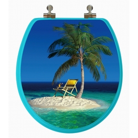UPC 848726000030 product image for 3D Toilet Series Light Blue Wood Round Toilet Seat | upcitemdb.com