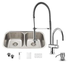 UPC 849922000053 product image for VIGO All in One Set 18-Gauge Double-Basin Undermount Stainless Steel Kitchen Sin | upcitemdb.com