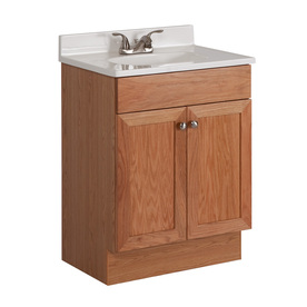 Single Bathroom Vanities on Source 24 1 2 In Oak Single Sink Bathroom Vanity With Top At Lowes Com