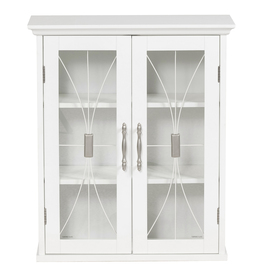 Elegant Home Fashions 7930 Delaney White Wall Cabinet with Two Doors
