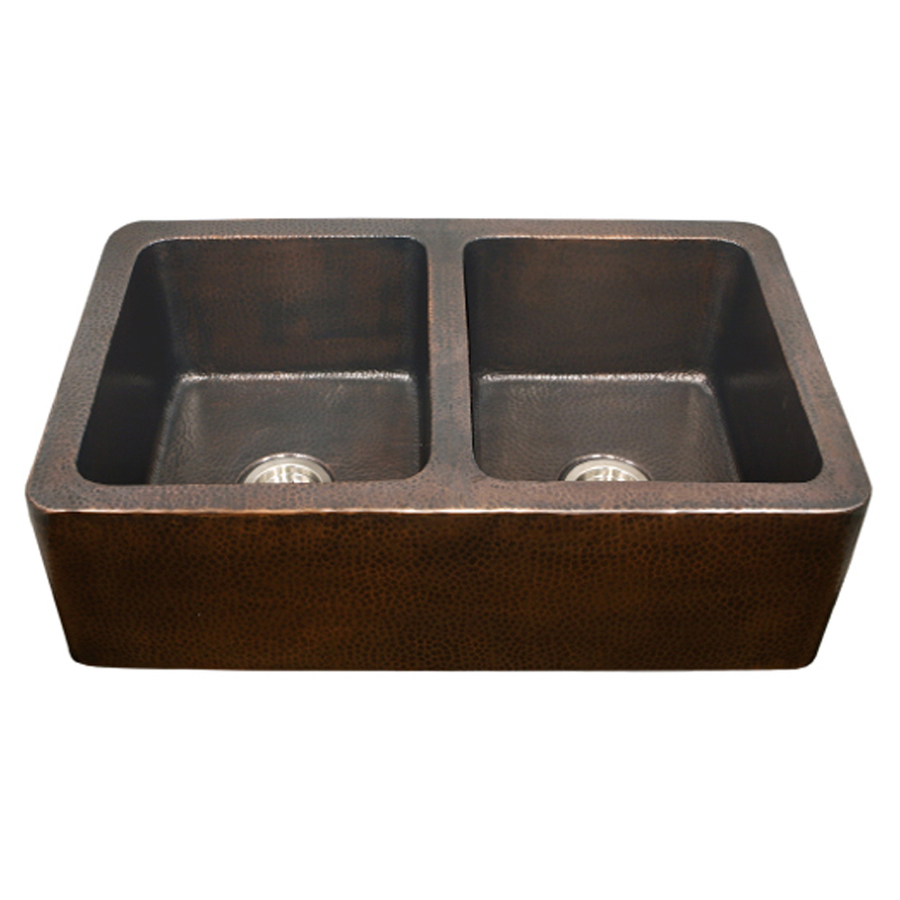 ... Double-Basin Apron Front/Farmhouse Copper Kitchen Sink at Lowes.com