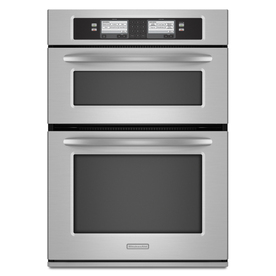 KitchenAid 29-3/4-in Self-Cleaning Convection Microwave Wall Oven Combo (Stainless) KEHU309SSS